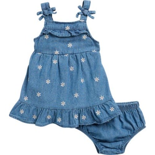 Nicole Miller Floral Embroidered Denim Dress & Bloomers Set | Nordstromrack