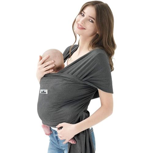 Baby Wrap Carrier Jeroray Hands Free Infant Carrier,Lightweight,Breathable,Softness,Heather Grey