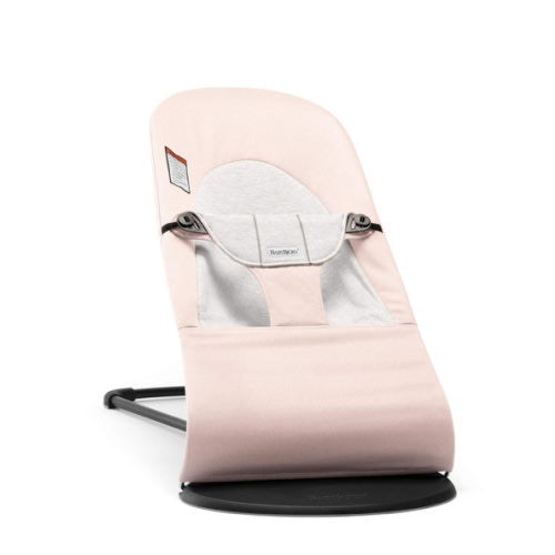 BabyBjörn Bouncer Balance Soft - Light Pink/Gray, Jersey Cotton, 2-in-1 Adjustable Baby Bouncer Seat and Toddler Chair, Newborn to Toddler (8-29 lbs), 4 Positions, Lightweight & Portable