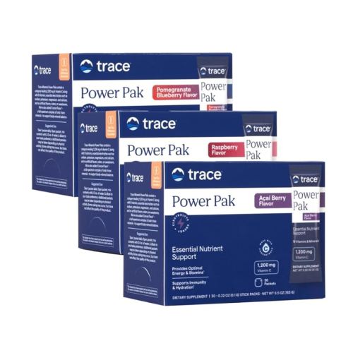 Trace Minerals | Electrolyte Stamina Power Pak | 1200 mg Vitamin C | Non-GMO | Pomegranate Blueberry, Raspberry and Acai Berry | 30 Packets Variety (Pack of 3)