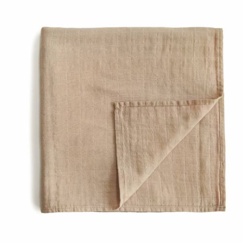 Mushie Muslin Swaddle Blanket Organic Cotton - Blush