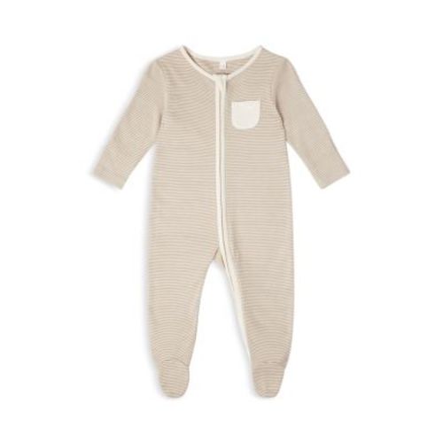 Unisex Striped Clever Zip Footie - Baby