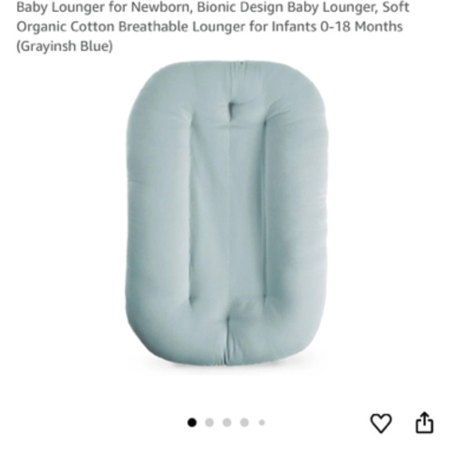 Baby Lounger for Newborn, Bionic Design Baby Lounger, Soft Organic Cotton Breathable Lounger for Infants 0-18 Months (Grayinsh Blue)