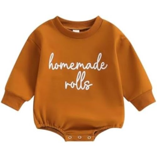 Thanksgiving Baby Girl Boy Outfit Newborn Bubble Romper Fall Winter Infant Long Sleeve Sweatshirt Top Cute Clothes