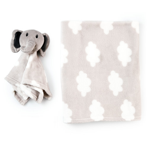 Parent's Choice 2-Piece Gray Elephant Baby Blanket and Lovey Set