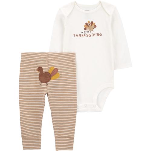 Carter's Child of Mine Baby Unisex Thanksgiving Outfit Set, 2-Piece, Sizes Newborn- 12 Months