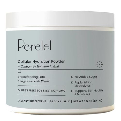 Perelel Hydration Powder, Electrolyte Supplement with Collagen & Hyaluronic Acid, Mango Lemonade Flavor, Soy & Gluten Free, Non GMO, No Added Sugar, 28 Servings