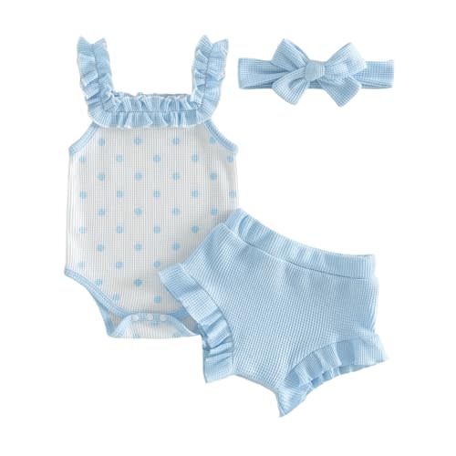 Newborn Baby Girl Clothes Floral Sleeveless Romper Bodysuit + Ruffle Bloomers Shorts Infant Summer Outfits Set