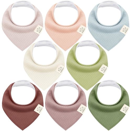 8-Pack Organic Baby Bandana Bibs for Girls - Super Absorbent Triangle Baby Bibs for Drooling and Teething Infant