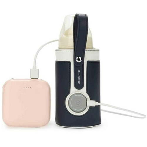 Qulable Baby Bottle Warmer, Portable Bottle Warmer Temperature Milk Warmer with 3 Temperature Adjustable, Baby Warmer Bottle for Home/Travel, Navy Blue