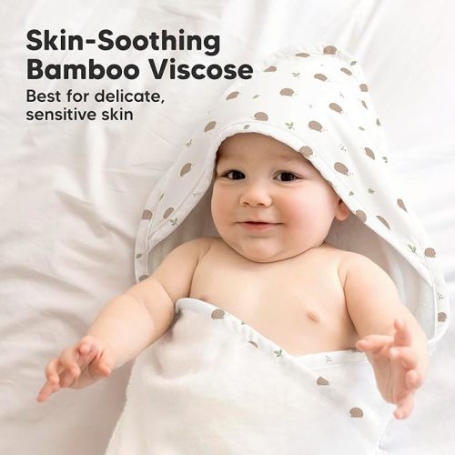 KeaBabies Baby Hooded Towel - Viscose Derived from Bamboo Baby Towel, Toddler Bath Towel, Infant Towels, Large Hooded Towel, Soft Baby Towels with Hood for Girls, Babies, Newborn Boys (Bruce)