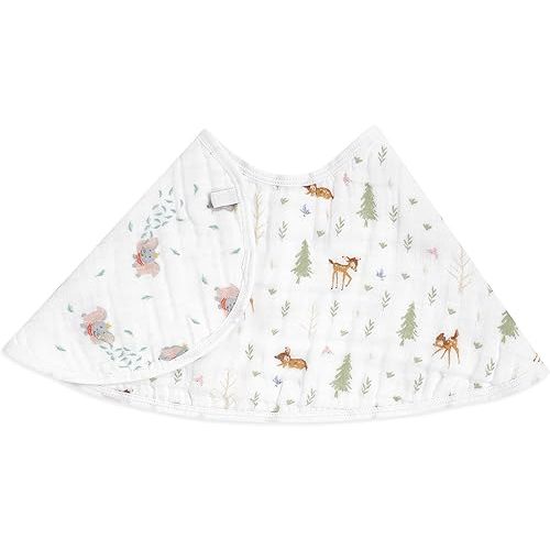 aden + anais Essentials Disney Baby Burpy Baby Bib, 100% Cotton Muslin, Soft Absorbent 4 Layers, Multi-Use Burp Cloth and Bib, 22.5” X 11”, Single, Disney + Friends