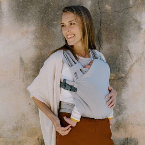 Boba Bliss 2-in-1 Hybrid Baby Carrier & Wrap - Gray: Cotton & Spandex, 7 to 35 lbs Capacity