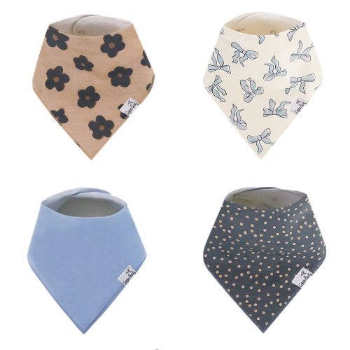 Copper Pearl Baby Girls Gemma Print Bandana Bibs 4-Pack