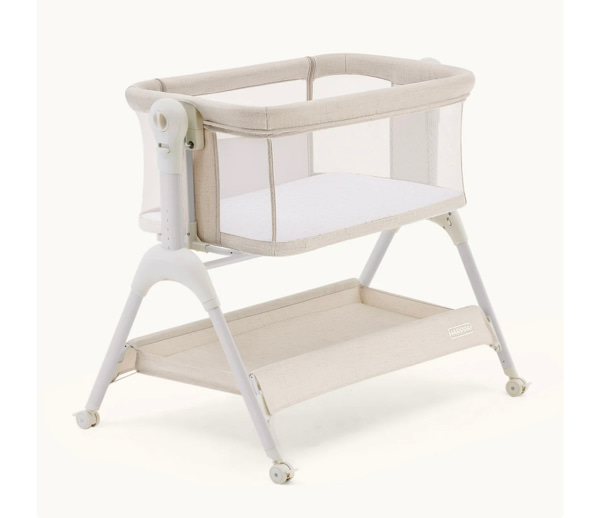 HARPPA Cuddly Sway | 3-in-1 Rocking Baby Bassinet & Bedside Sleeper with Anti-Reflux Mattress for Newborns | Attaches to Bed, Adjustable Height, Tool-Free Setup, Portable Wheels, CPSC Certified, Gentle Rocking Motion | Ideal for Infants, Safe Co-Sleeping