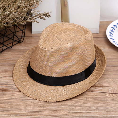 A220516 Baby Care Children Kids Summer Beach Sun Hat Jazz Panama Trilby Fedora Hat Gangster Cap Other F