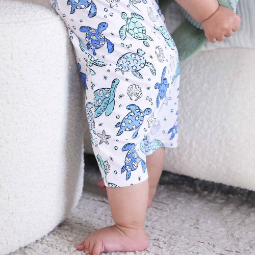 Sleeveless Snap Romper | Sea Turtle Splash