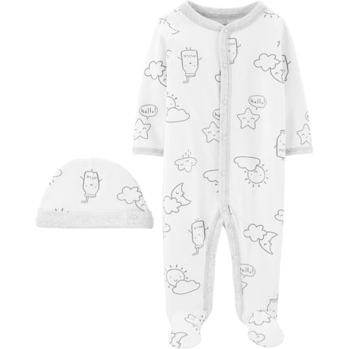 2-Piece Cap & Snap-Up Sleep & Play Set - Ivory - 6M