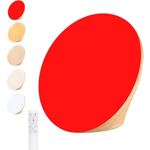 670nm Red Night Light, Red Night Sleep Lamp for Bedroom, Light Therapy Lamp with 10000 Lux Sun Light, 5 Color Temperatures, 5 Brightness Levels, 4 Timer Settings, Smart Touch & Remote Control