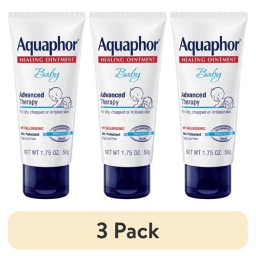 (3 pack) Aquaphor Baby Healing Ointment, Baby Skin Care and Diaper Rash, Travel Size
