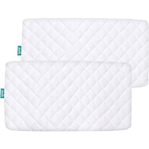 Waterproof Bassinet Mattress Pad Cover Compatible with Graco My View 4 in 1 Bassinet, 2 Pack, Ultra Soft Viscose Made from Bamboo Terry Surface, Breathable and Easy Care