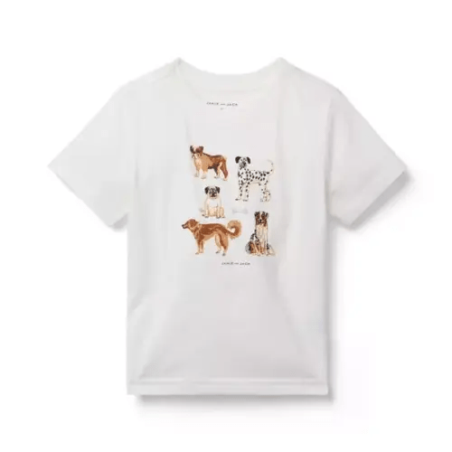 Boy Jet Ivory Dog Friends Tee by Janie and Jack