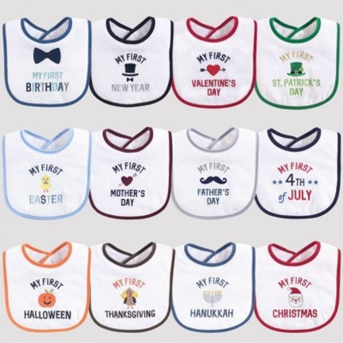 Hudson Baby Boys' 12pk Drooler Bib Set