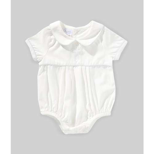 Mud Pie Baby Boys Newborn-9 Months Short-Sleeve Cross Embroidered Poplin Bodysuit