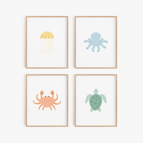 Under The Sea Art Prints (Set of 4) – Flip The Script Studios