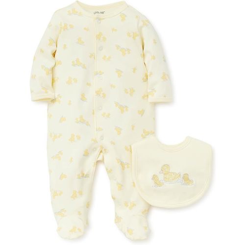 Little Me Baby Girl's 2-Piece Footie and Bib Set