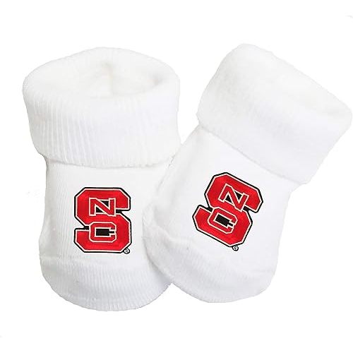 North Carolina NC State Wolfpack Baby Toe Bootie Socks 0-9 Months