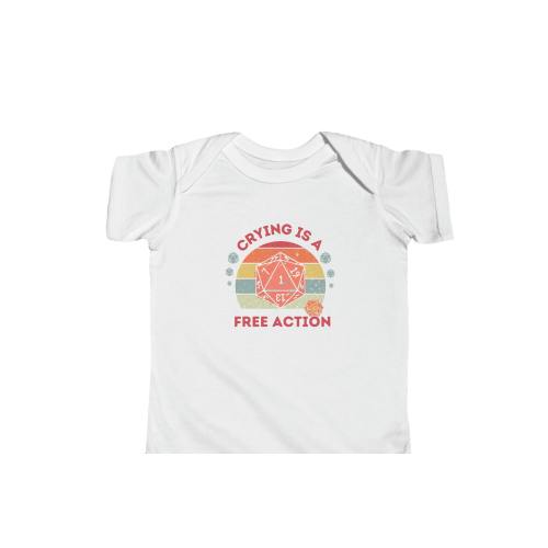 DND Crying is a Free Action Infant Bodysuit, Baby Grow, One Suit, Vest, Parent Gift For DMs, Dungeons Dragons, BG3 for Newborn - Toddler
