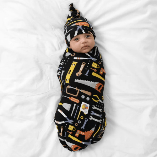 Little Builders Swaddle & Hat Set – Little Sleepies