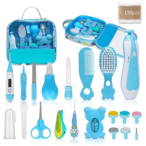 Baby Healthcare Kit, Byseng 23 in 1 Newborn Nursery Grooming Kit for Newborn Infant Toddlers Baby Boys Girls (0-3 Years+) - Blue