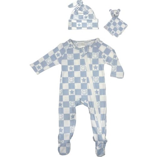 Toby Smiley & Star Zip Footie, Hat & Lovey Set | Nordstromrack