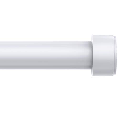 Curtain Rods for Windows 32-90 Inch, 1 Inch Adjustable White Curtain Rod Set with Brackets, Easy Install