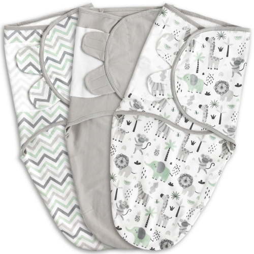 Gllquen Baby Organic Cotton Swaddle 3-Pack for Newborn Infant Boys Girls 0-3 Months, Animal World