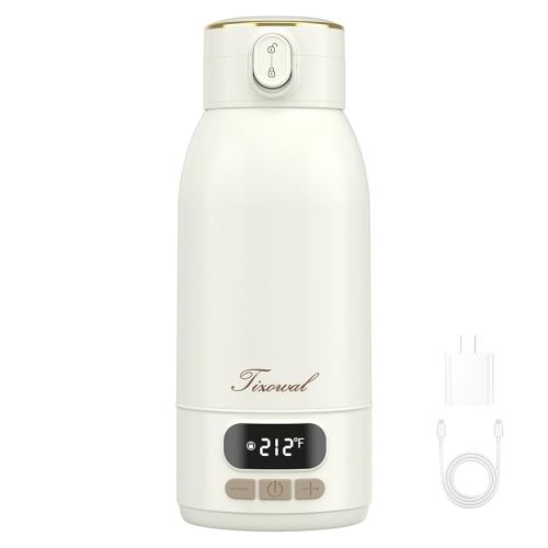 Portable Bottle Warmer for Travel Portable Milk Warmer for Baby Travel,Multi-Speed Keep Warm Function, 95-212℉ 17oz Capacity,66W Battery,24hrs Keep Warm,Best Choice for Travel Bottle Warmer on The Go