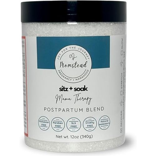 Sitz and Soak Mama Therapy | Postpartum Sitz Bath | Epsom Salt and Essential Oil Postpartum Bath Salts | Non-Toxic | All Natural
