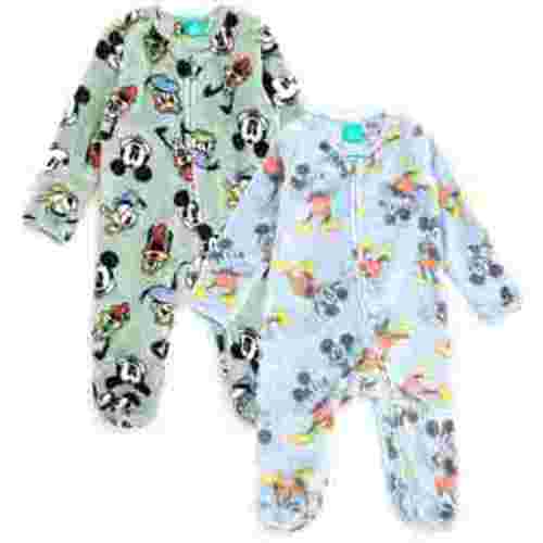 Disney Mickey Mouse Donald Duck Pluto Fleece 2 Pack Coveralls Woobie Newborn to Infant