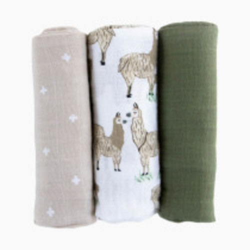 Little Unicorn Cotton Muslin Swaddle Blanket 3 Pack - Llama Llama