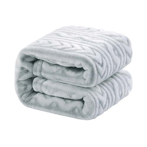 Ntbay Flannel Fuzzy Soft Warm Cozy Toddler Blanket, Fluffy Warm and Lightweight Reversible Wave Pattern Toddler Plush Blanket for Stroller, Crib, Travel, 30" x 40", Sliver Grey