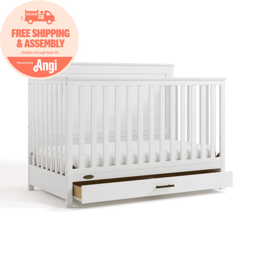 Graco Tristan Convertible Baby Crib with Drawer, White