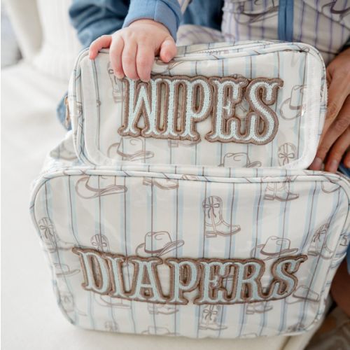 Diapers + Wipes Western Blues Clear Coat - Bundle