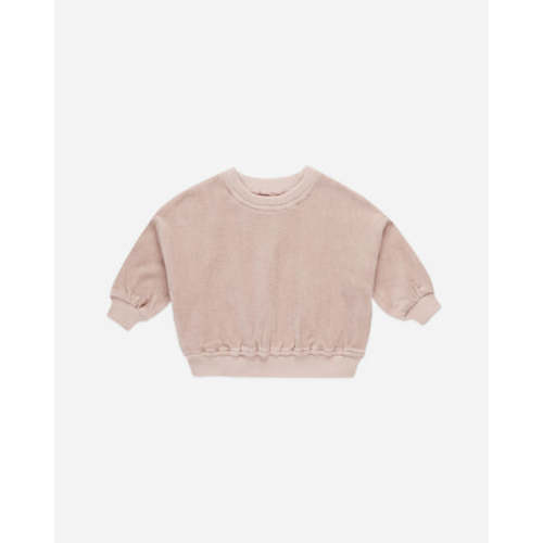 Velour Relaxed Sweatshirt || Blush