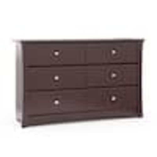 Storkcraft Crescent 6-Drawer Espresso Dresser (33.5 in. H x 53.4 in. W x 16.8 in. D) 03666-309