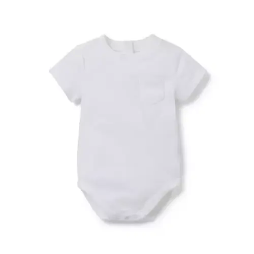 Baby White Baby Chest Pocket Bodysuit by Janie and Jack