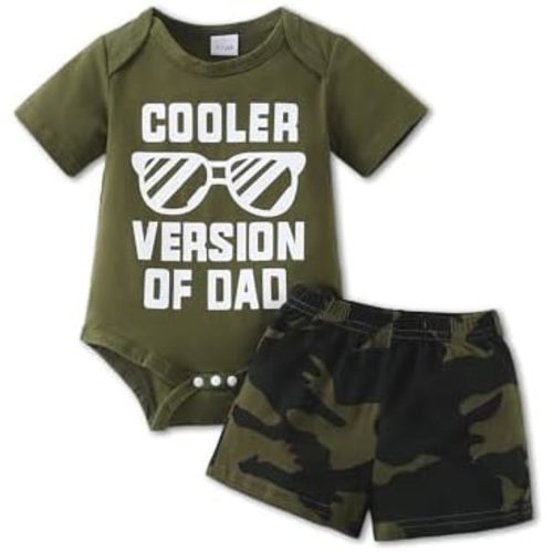 NZRVAWS Newborn Baby Boy Clothes Letter Printed Romper Shorts Summer Infant Outfits Camo Clothing Set 0 3 6 9 12 Months