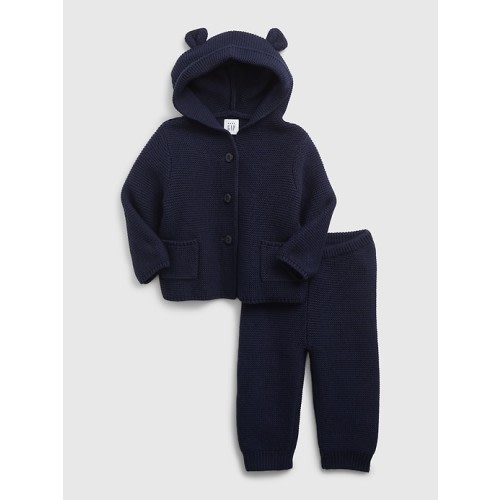 Baby Bear Sweater Outfit Set in dark night, size: 3-6 M