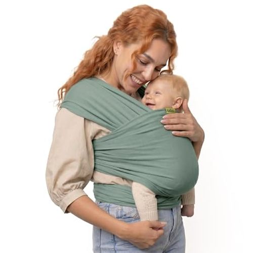 Boba Baby Wrap Carrier – Original Baby Sling Carrier for Newborns (7–35 lbs), Soft, Secure, Hands-Free & Ergonomic, Ideal for Comfortable Bonding, New Parents (Sage Green)